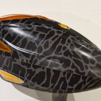 Dye rotor black and grey leopard print with orange details